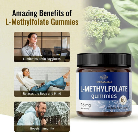HERBAMAMA - HERBAMAMA L Methylfolate 15Mg. Gummies 60 Gomitas - The Red Vitamin MX - Suplementos Alimenticios - {{ shop.shopifyCountryName }}
