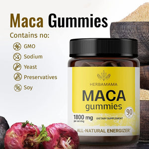 HERBAMAMA - HERBAMAMA Maca Root Gummies 1800Mg. 90 Gomitas - The Red Vitamin MX - Suplementos Alimenticios - {{ shop.shopifyCountryName }}