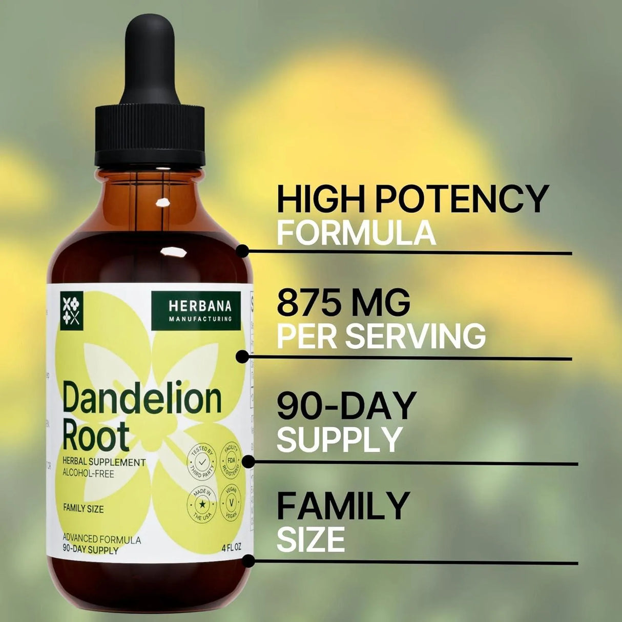 HERBANA - Herbana Dandelion Root Liquid Extract 2 Fl.Oz. - The Red Vitamin MX - Suplementos Alimenticios - {{ shop.shopifyCountryName }}