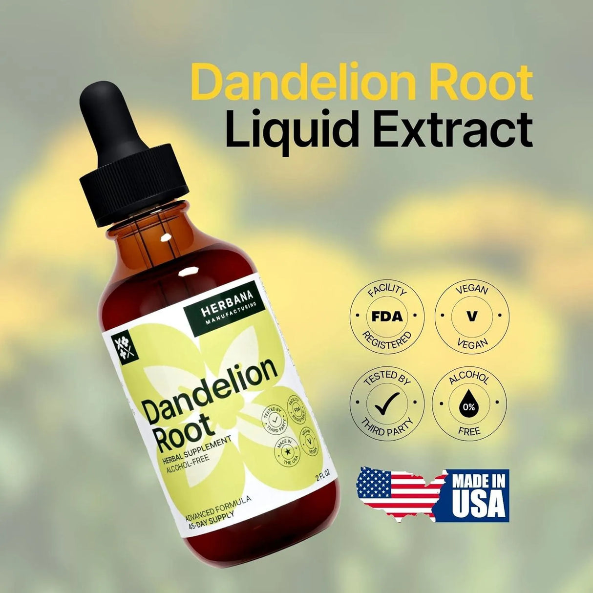 HERBANA - Herbana Dandelion Root Liquid Extract 2 Fl.Oz. - The Red Vitamin MX - Suplementos Alimenticios - {{ shop.shopifyCountryName }}