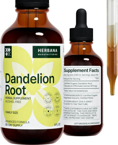 HERBANA - Herbana Dandelion Root Liquid Extract 4 Fl.Oz. - The Red Vitamin MX - Suplementos Alimenticios - {{ shop.shopifyCountryName }}