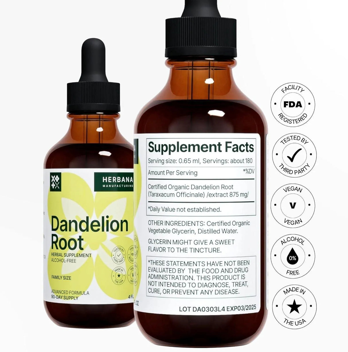 HERBANA - Herbana Dandelion Root Liquid Extract 4 Fl.Oz. - The Red Vitamin MX - Suplementos Alimenticios - {{ shop.shopifyCountryName }}