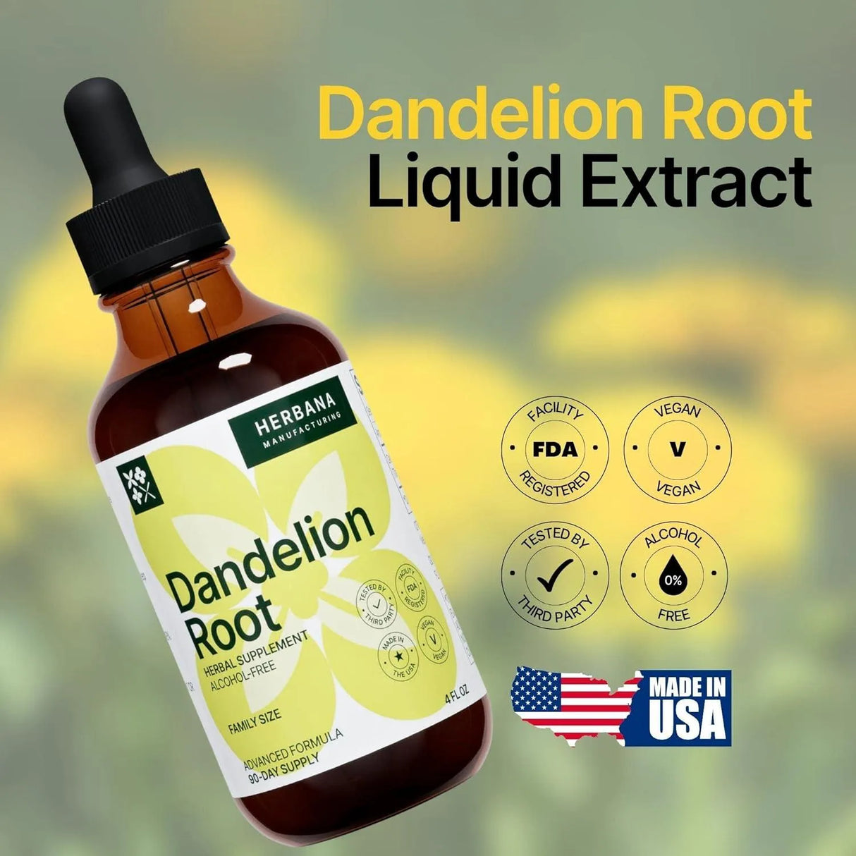 HERBANA - Herbana Dandelion Root Liquid Extract 4 Fl.Oz. - The Red Vitamin MX - Suplementos Alimenticios - {{ shop.shopifyCountryName }}