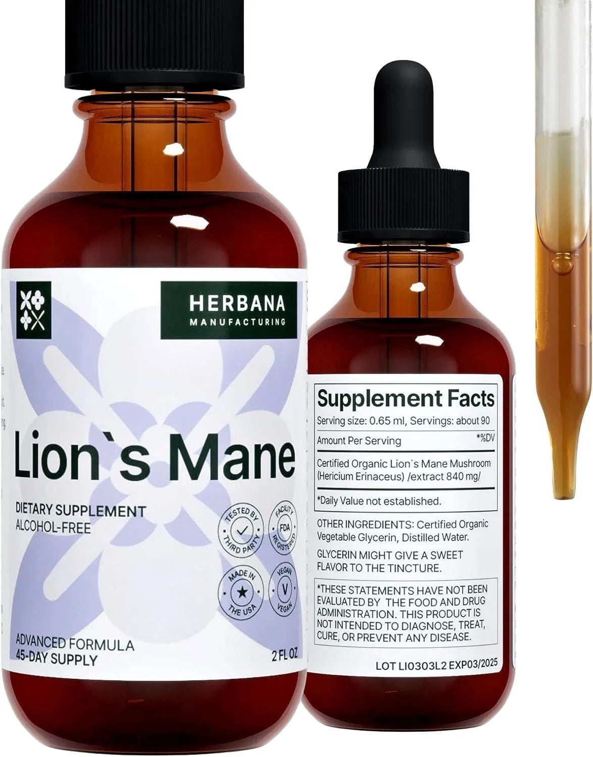 HERBANA - Herbana Lion's Mane Liquid Extract 2 Fl. Oz. - The Red Vitamin MX - Suplementos Alimenticios - {{ shop.shopifyCountryName }}