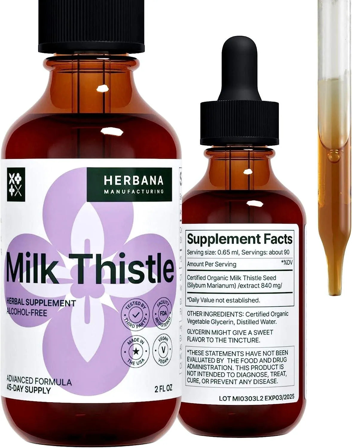 HERBANA - Herbana Milk Thistle 2 Fl. Oz. Liquid Extract - The Red Vitamin MX - Suplementos Alimenticios - {{ shop.shopifyCountryName }}