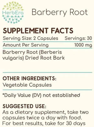 HERBERA - HerbEra Barberry Root 500Mg. 60 Capsulas - The Red Vitamin MX - Suplementos Alimenticios - {{ shop.shopifyCountryName }}