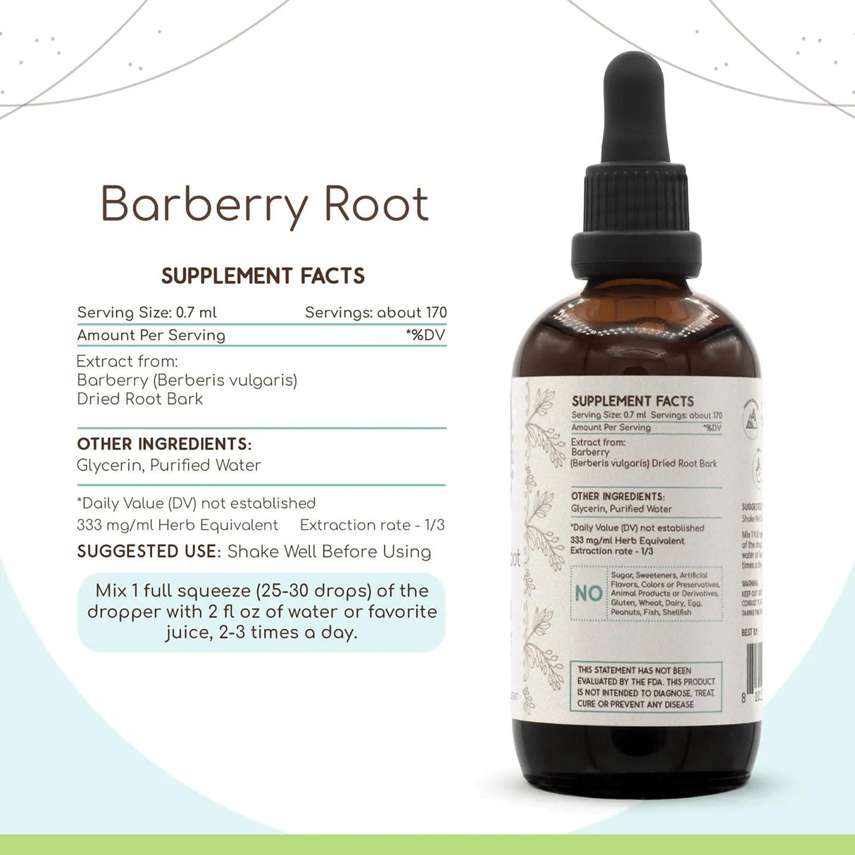 HERBERA - HerbEra Barberry Root B120 Alcohol-Free Herbal Extract Tincture 4 Fl.Oz. - The Red Vitamin MX - Suplementos Alimenticios - {{ shop.shopifyCountryName }}