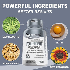 HERBTONICS - Herbtonics Foli Tonic Hair Growth with Biotin 60 Capsulas - The Red Vitamin MX - Suplementos Alimenticios - {{ shop.shopifyCountryName }}