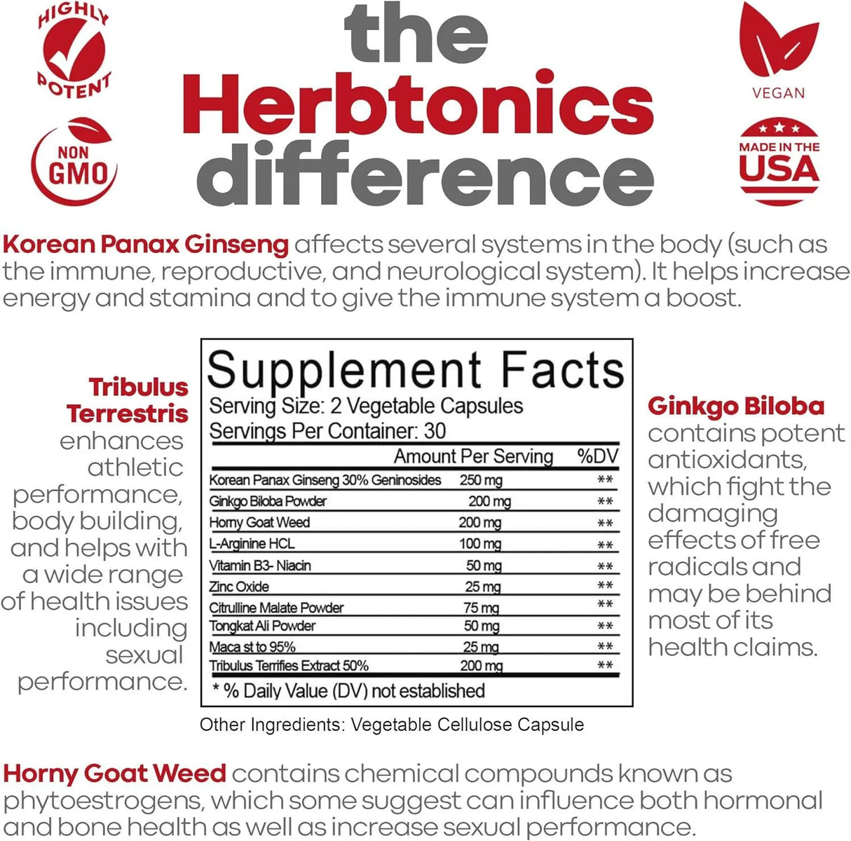 HERBTONICS - Herbtonics Strengthtonic Testosterone Booster 60 Capsulas - The Red Vitamin MX - Suplementos Alimenticios - {{ shop.shopifyCountryName }}