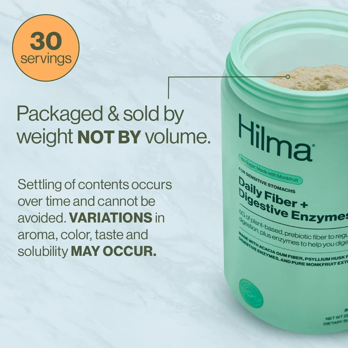 HILMA - Hilma Daily Fiber + Digestive Enzymes 30 Servicios 225Gr. - The Red Vitamin MX - Suplementos Alimenticios - {{ shop.shopifyCountryName }}