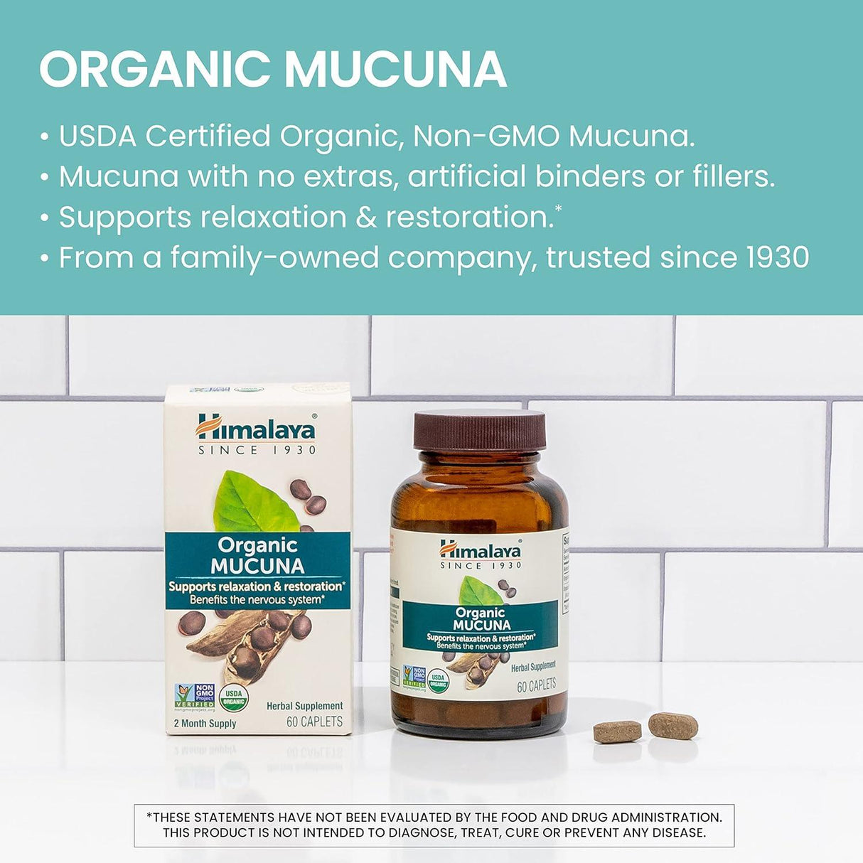 HIMALAYA - Himalaya Organic Mucuna/Pruriens 60 Tabletas - The Red Vitamin MX - Suplementos Alimenticios - {{ shop.shopifyCountryName }}