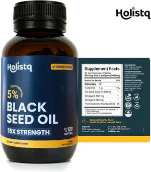 HOLISTQ - HOLISTQ Black Cumin Seed Oil 120 Capsulas - The Red Vitamin MX - Suplementos Alimenticios - {{ shop.shopifyCountryName }}