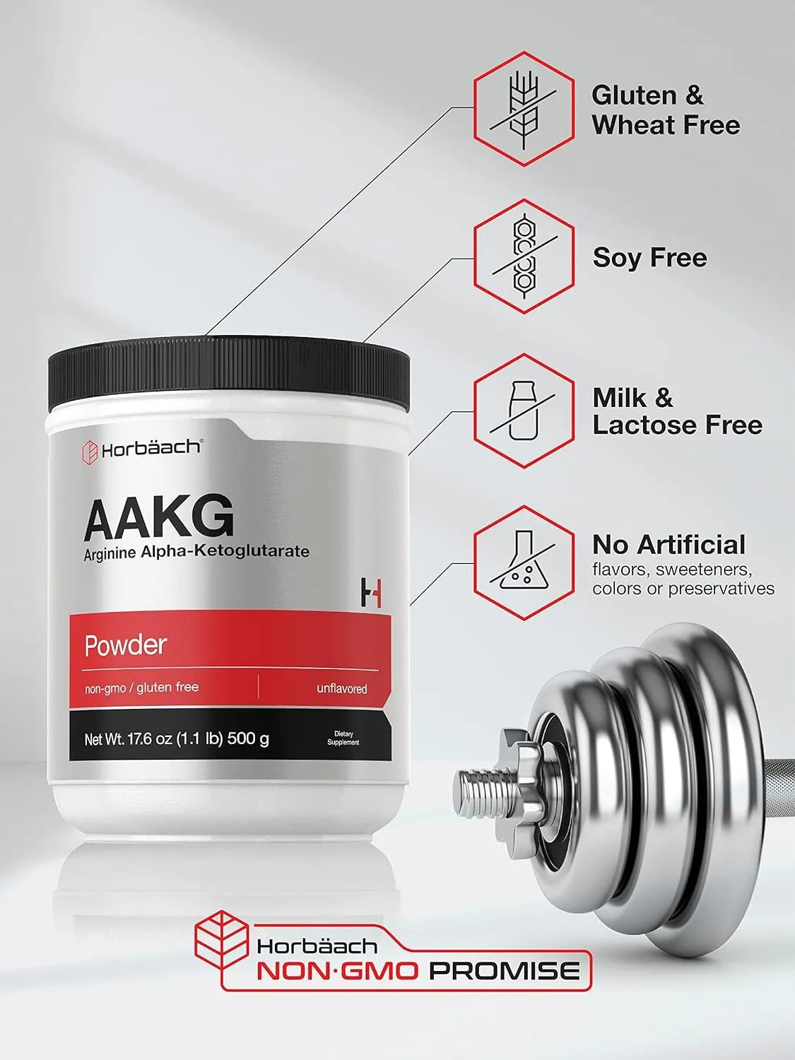 HORBAACH - Horbaach AAKG Powder Arginine Alpha-Ketoglutarate 500Gr. - The Red Vitamin MX - Suplementos Alimenticios - {{ shop.shopifyCountryName }}