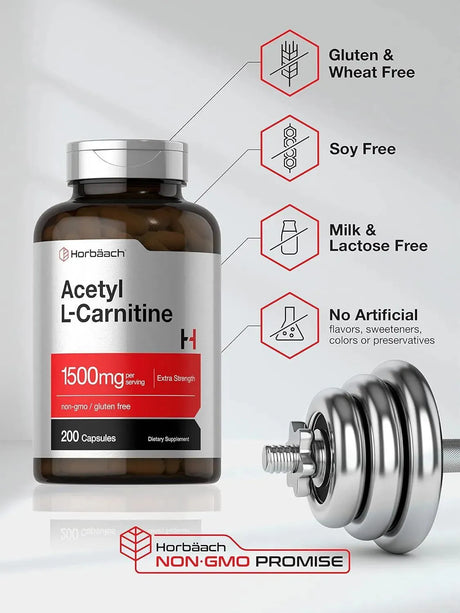 HORBAACH - Horbaach Acetyl L-Carnitine 1500Mg. 200 Capsulas - The Red Vitamin MX - Suplementos Alimenticios - {{ shop.shopifyCountryName }}