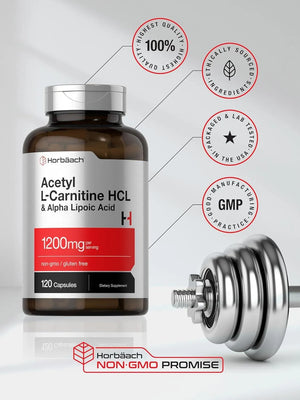 HORBAACH - Horbaach Acetyl L Carnitine HCL & Alpha Lipoic Acid 1200Mg. 120 Capsulas - The Red Vitamin MX - Suplementos Alimenticios - {{ shop.shopifyCountryName }}