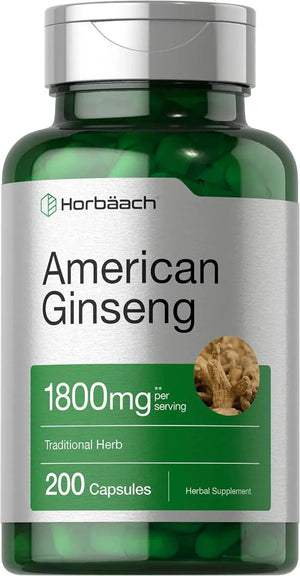 HORBAACH - Horbaach American Ginseng 1800Mg. 200 Capsulas - The Red Vitamin MX - Suplementos Alimenticios - {{ shop.shopifyCountryName }}