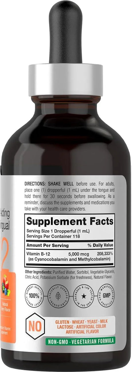 HORBAACH - Horbaach B-12 5000mcg Sublingual Liquid Vitamin 118Ml. - The Red Vitamin MX - Suplementos Alimenticios - {{ shop.shopifyCountryName }}