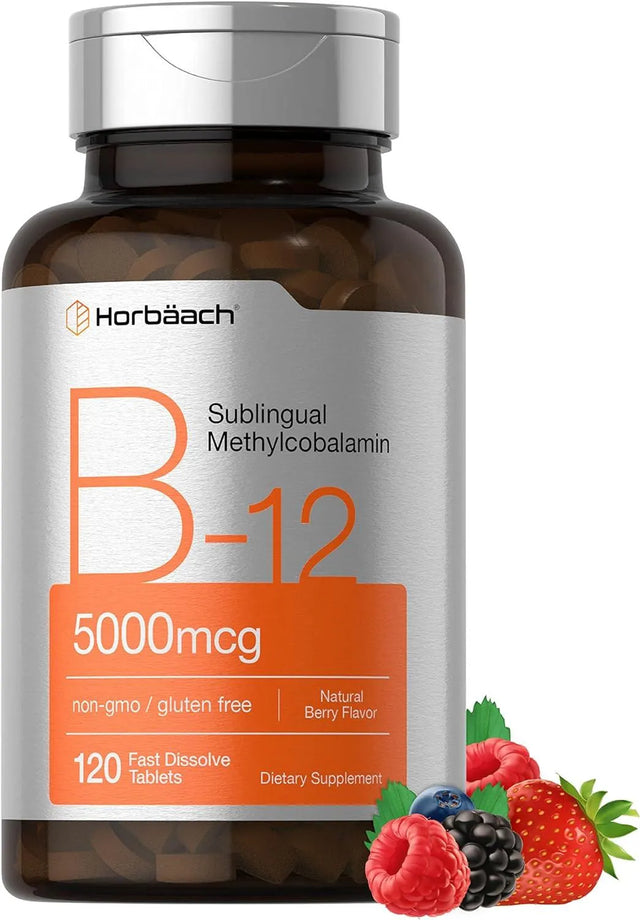 HORBAACH - Horbaach B12 Sublingual Methylcobalamin 5000mcg 120 Tabletas - The Red Vitamin MX - Suplementos Alimenticios - {{ shop.shopifyCountryName }}