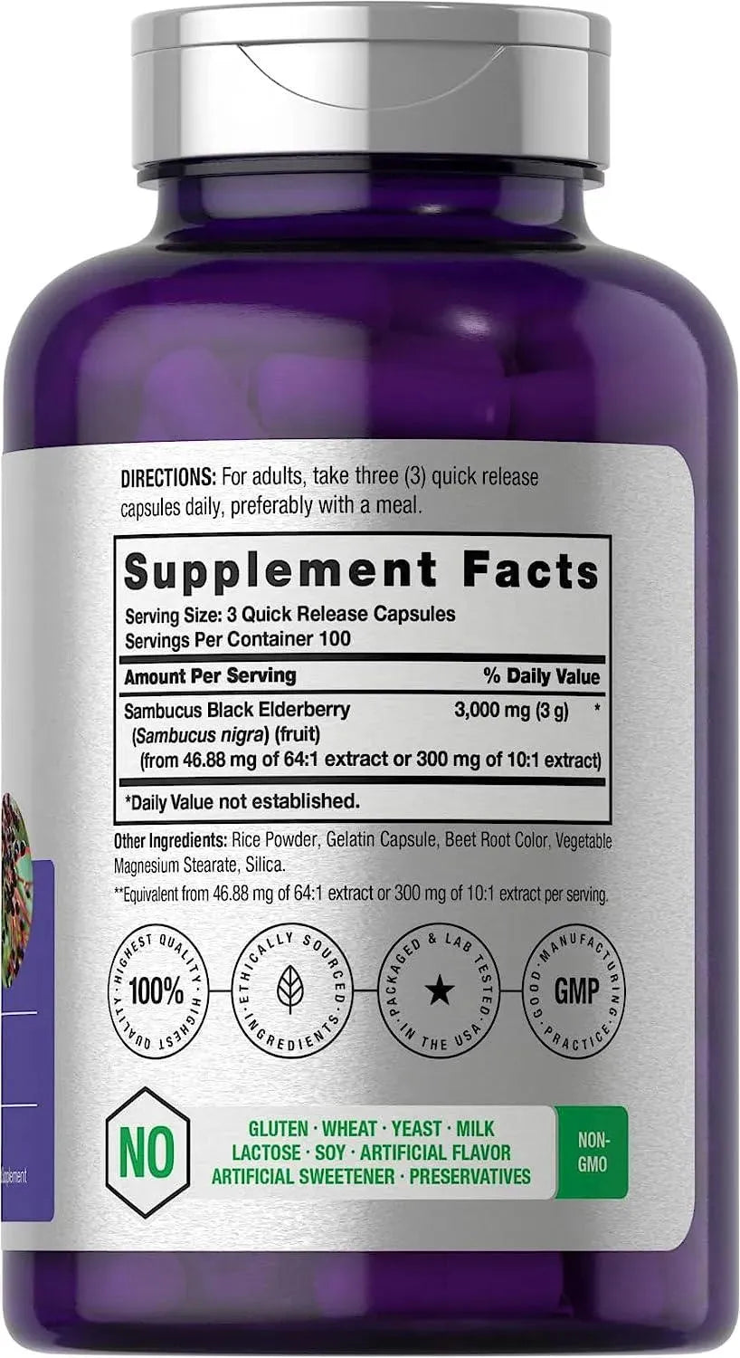 HORBAACH - Horbaach Black Elderberry 3000Mg. 300 Capsulas - The Red Vitamin MX - Suplementos Alimenticios - {{ shop.shopifyCountryName }}