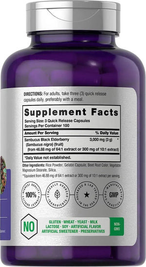 HORBAACH - Horbaach Black Elderberry 3000Mg. 300 Capsulas - The Red Vitamin MX - Suplementos Alimenticios - {{ shop.shopifyCountryName }}