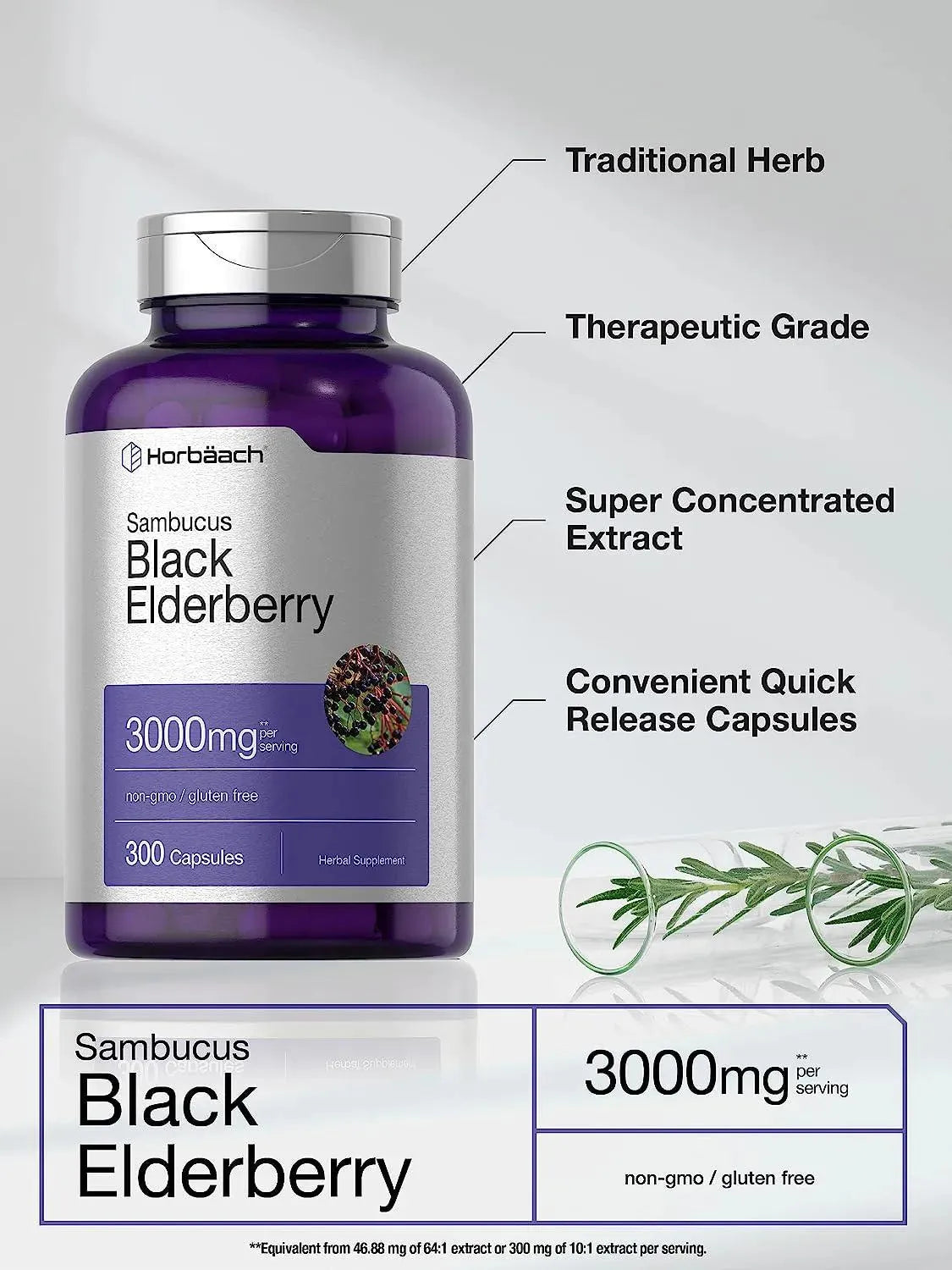 HORBAACH - Horbaach Black Elderberry 3000Mg. 300 Capsulas - The Red Vitamin MX - Suplementos Alimenticios - {{ shop.shopifyCountryName }}