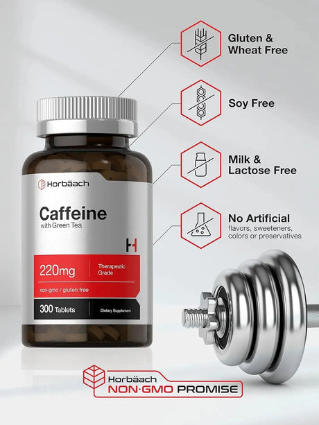 HORBAACH - Horbaach Caffeine Pills 200Mg with Green Tea 300 Tabletas - The Red Vitamin MX - Suplementos Alimenticios - {{ shop.shopifyCountryName }}