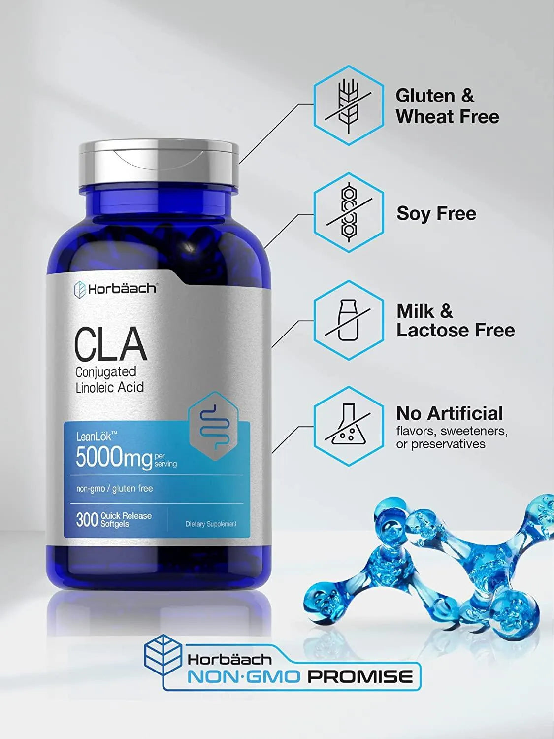 HORBAACH - Horbaach CLA Supplement 5000Mg. 300 Capsulas Blandas - The Red Vitamin MX - Suplementos Alimenticios - {{ shop.shopifyCountryName }}