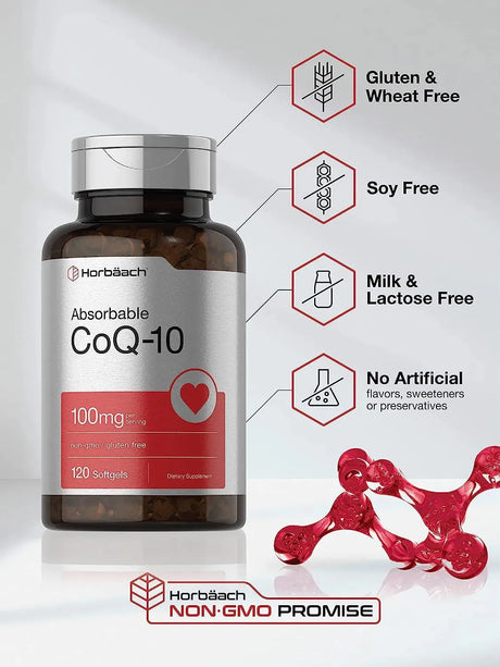 HORBAACH - Horbaach CoQ10 100Mg. 120 Capsulas Blandas - The Red Vitamin MX - Suplementos Alimenticios - {{ shop.shopifyCountryName }}