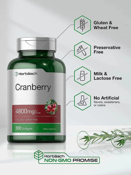 HORBAACH - Horbaach Cranberry Supplement 4800Mg. 300 Capsulas Blandas - The Red Vitamin MX - Suplementos Alimenticios - {{ shop.shopifyCountryName }}