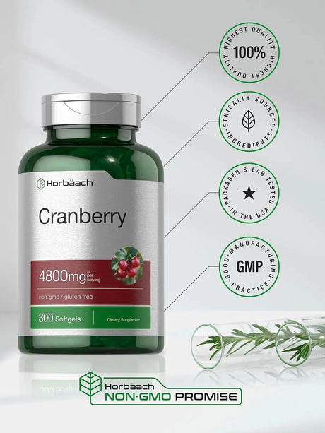 HORBAACH - Horbaach Cranberry Supplement 4800Mg. 300 Capsulas Blandas - The Red Vitamin MX - Suplementos Alimenticios - {{ shop.shopifyCountryName }}