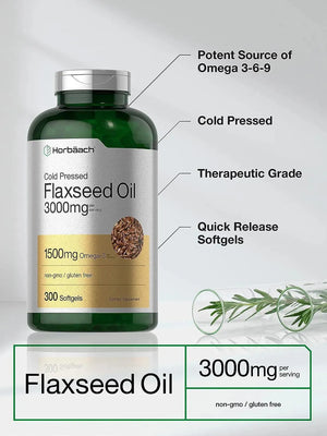 HORBAACH - Horbaach Flaxseed Oil Softgels 3000Mg. 300 Capsulas Blandas - The Red Vitamin MX - Suplementos Alimenticios - {{ shop.shopifyCountryName }}