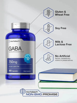 HORBAACH - Horbaach GABA 750Mg. 180 Capsulas - The Red Vitamin MX - Suplementos Alimenticios - {{ shop.shopifyCountryName }}