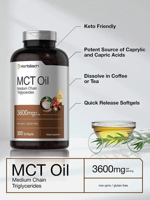 HORBAACH - Horbaach Keto MCT Oil Capsules 3600Mg. 300 Capsulas Blandas - The Red Vitamin MX - Suplementos Alimenticios - {{ shop.shopifyCountryName }}