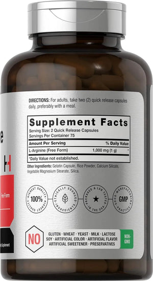 HORBAACH - Horbaach L Arginine 1000Mg. 150 Capsulas - The Red Vitamin MX - Suplementos Alimenticios - {{ shop.shopifyCountryName }}