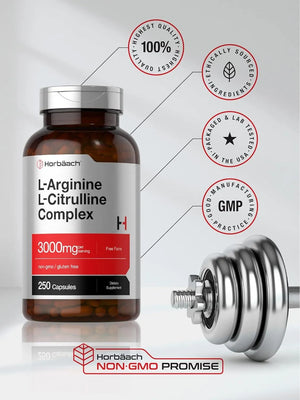 HORBAACH - Horbaach L-Arginine L-Citrulline Complex 3000Mg. 250 Capsulas - The Red Vitamin MX - Suplementos Alimenticios - {{ shop.shopifyCountryName }}