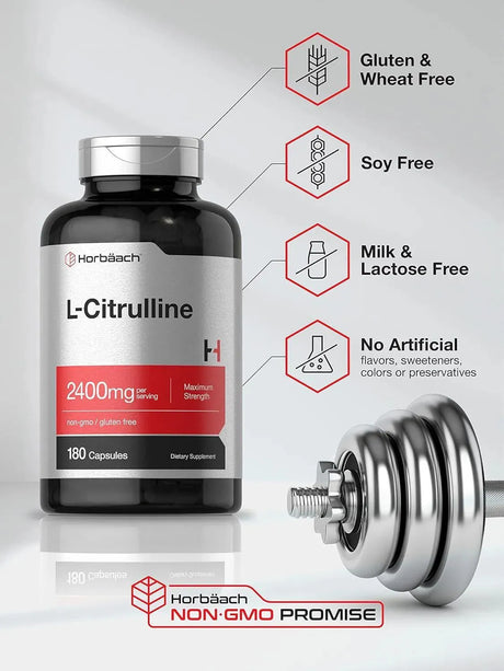 HORBAACH - Horbaach L Citrulline 2400Mg. 180 Capsulas - The Red Vitamin MX - Suplementos Alimenticios - {{ shop.shopifyCountryName }}