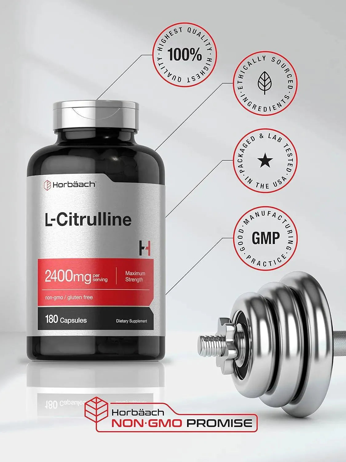HORBAACH - Horbaach L Citrulline 2400Mg. 180 Capsulas - The Red Vitamin MX - Suplementos Alimenticios - {{ shop.shopifyCountryName }}