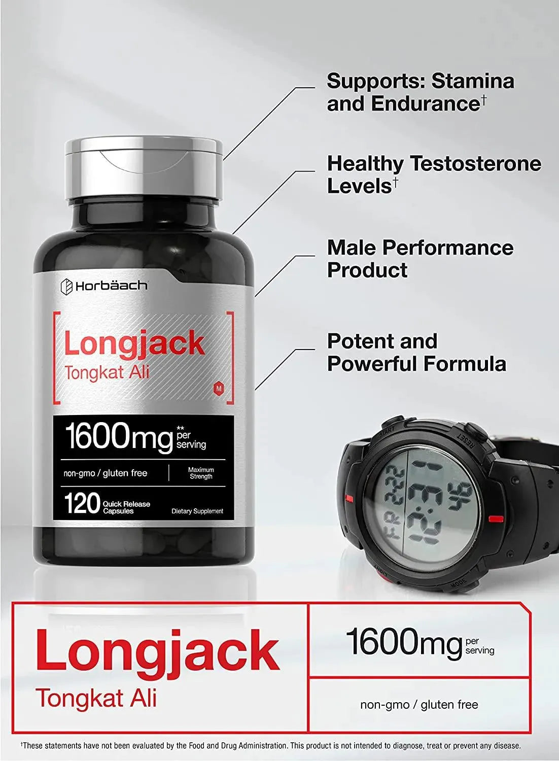 HORBAACH - Horbaach Longjack Tongkat Ali 1600Mg. 120 Capsulas - The Red Vitamin MX - Suplementos Alimenticios - {{ shop.shopifyCountryName }}