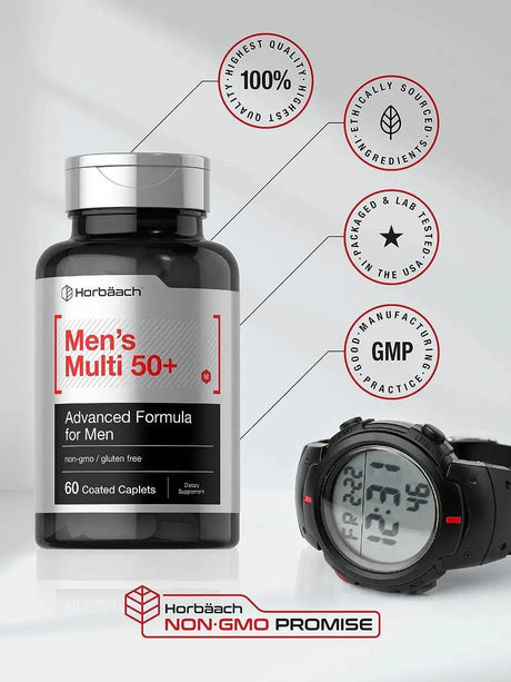HORBAACH - Horbaach Men's Multivitamin 50 Plus 60 Tabletas - The Red Vitamin MX - Suplementos Alimenticios - {{ shop.shopifyCountryName }}