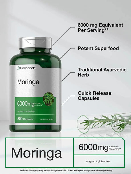 HORBAACH - Horbaach Moringa Oleifera 6000Mg. 300 Capsulas - The Red Vitamin MX - Suplementos Alimenticios - {{ shop.shopifyCountryName }}