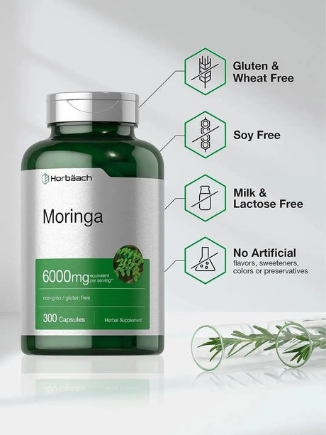 HORBAACH - Horbaach Moringa Oleifera 6000Mg. 300 Capsulas - The Red Vitamin MX - Suplementos Alimenticios - {{ shop.shopifyCountryName }}
