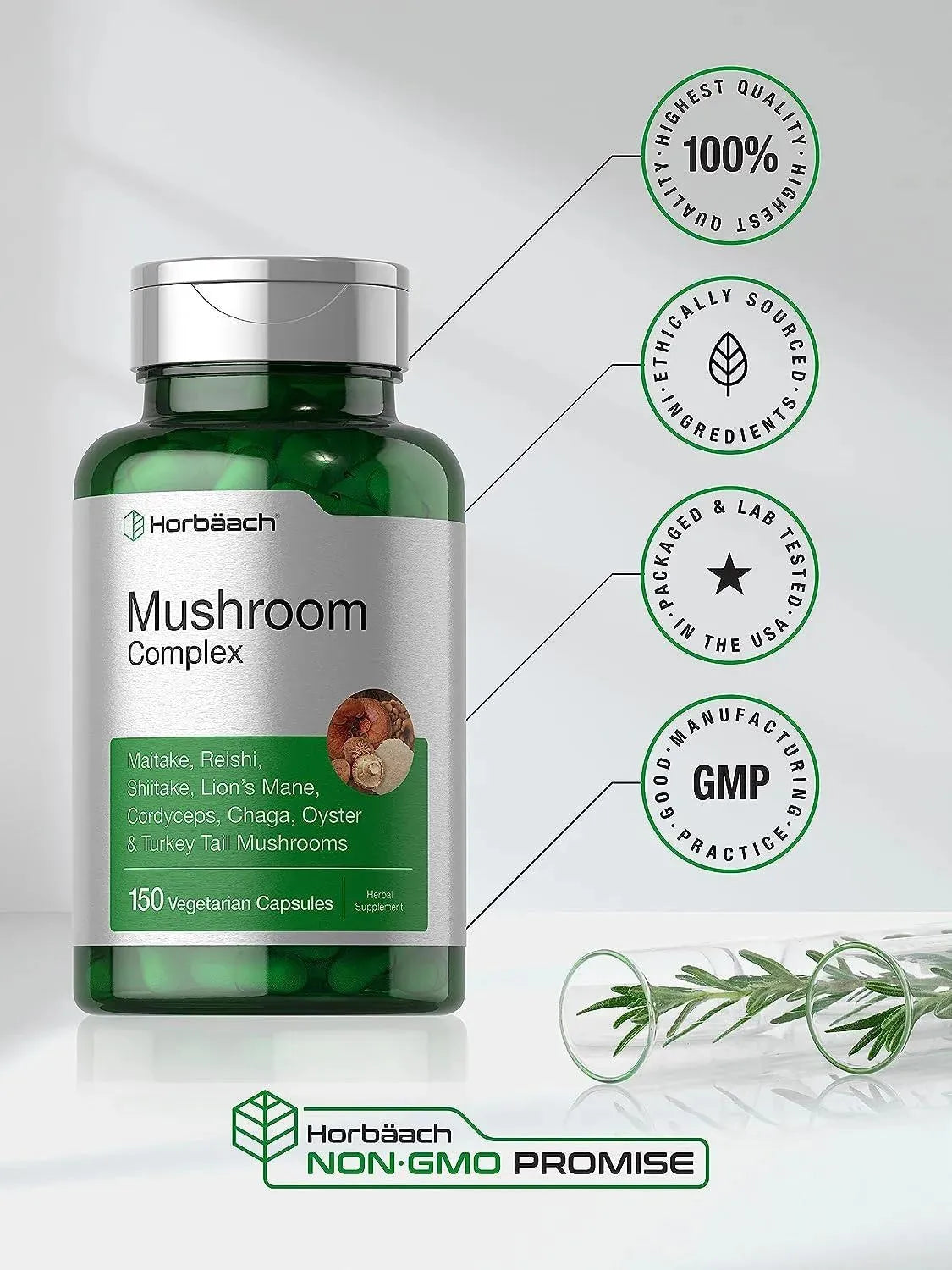 HORBAACH - Horbaach Mushroom Complex 150 Capsulas - The Red Vitamin MX - Suplementos Alimenticios - {{ shop.shopifyCountryName }}