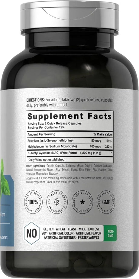 HORBAACH - Horbaach NAC N-Acetyl Cysteine Supplement 1200Mg. 250 Capsulas - The Red Vitamin MX - Suplementos Alimenticios - {{ shop.shopifyCountryName }}