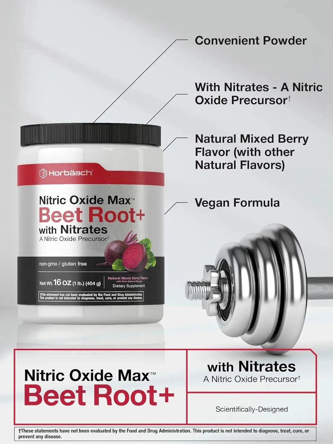 HORBAACH - Horbaach Nitric Oxide Beet Root Powder 454Gr. - The Red Vitamin MX - Suplementos Alimenticios - {{ shop.shopifyCountryName }}