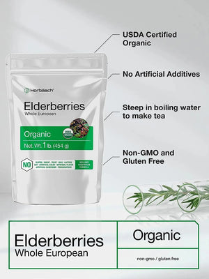 HORBAACH - Horbaach Organic Dried Elderberries 454Gr. - The Red Vitamin MX - Suplementos Alimenticios - {{ shop.shopifyCountryName }}