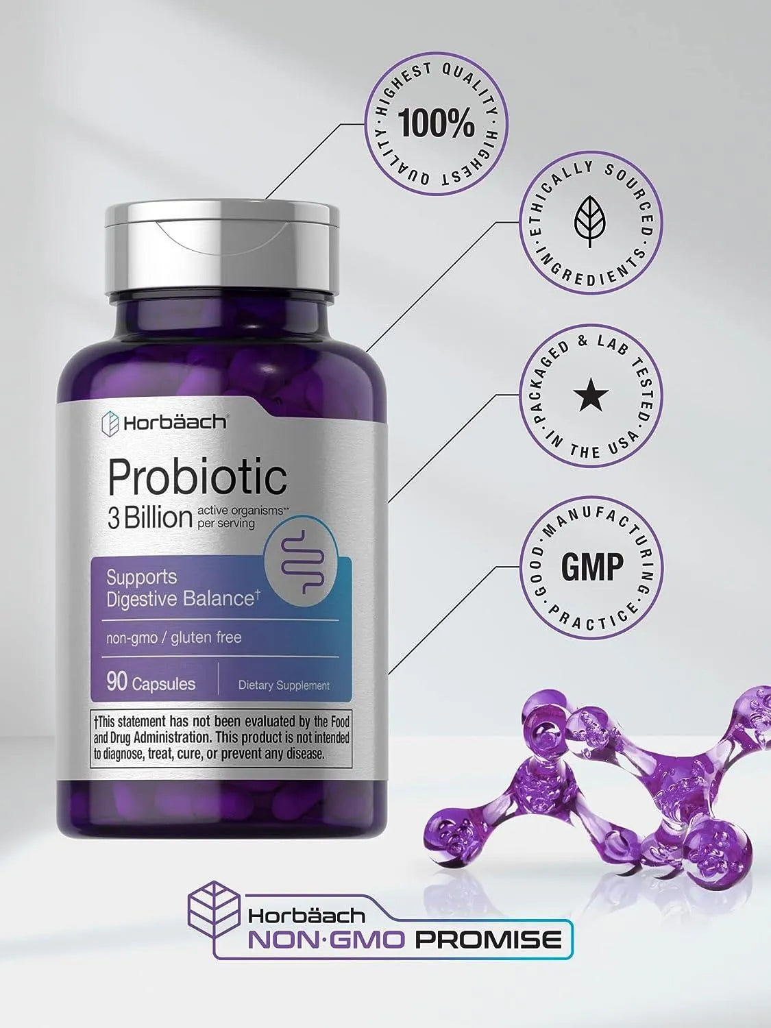 HORBAACH - Horbaach Probiotic for Women & Men's Digestive Health 90 Capsulas - The Red Vitamin MX - Suplementos Alimenticios - {{ shop.shopifyCountryName }}