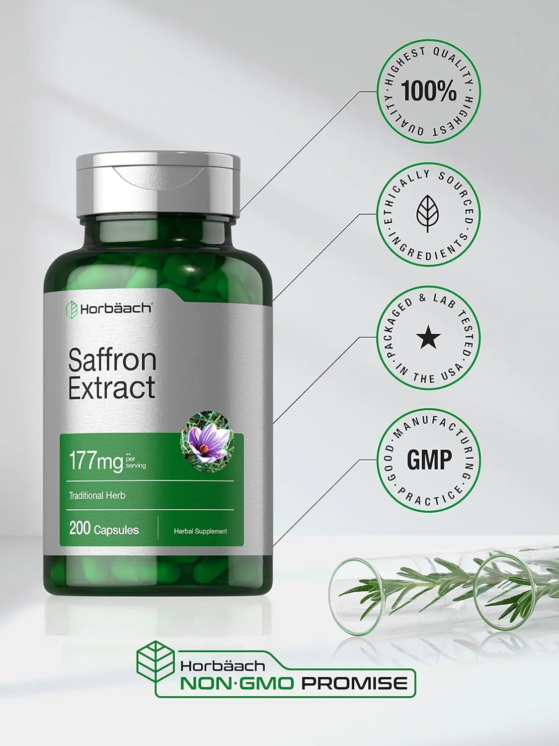 HORBAACH - Horbaach Saffron Extract Capsules 177Mg. 200 Capsulas - The Red Vitamin MX - Suplementos Alimenticios - {{ shop.shopifyCountryName }}