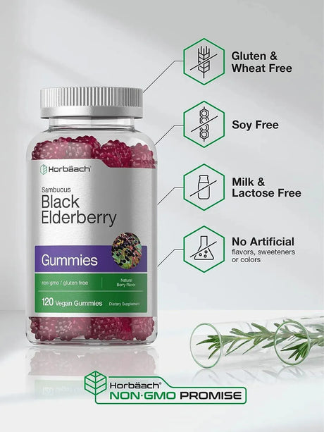 HORBAACH - Horbaach Sambucus Black Elderberry Gummies 120 Gomitas - The Red Vitamin MX - Suplementos Alimenticios - {{ shop.shopifyCountryName }}