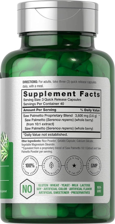 HORBAACH - Horbaach Saw Palmetto Extract 3600Mg. 120 Capsulas - The Red Vitamin MX - Suplementos Alimenticios - {{ shop.shopifyCountryName }}