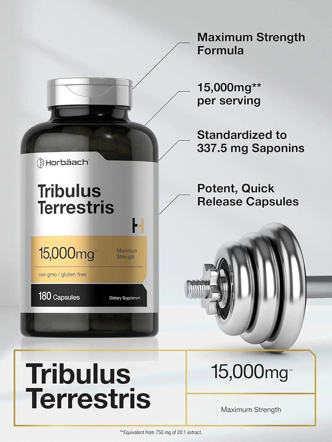 HORBAACH - Horbaach Tribulus Terrestris 15000Mg. 180 Capsulas - The Red Vitamin MX - Suplementos Alimenticios - {{ shop.shopifyCountryName }}